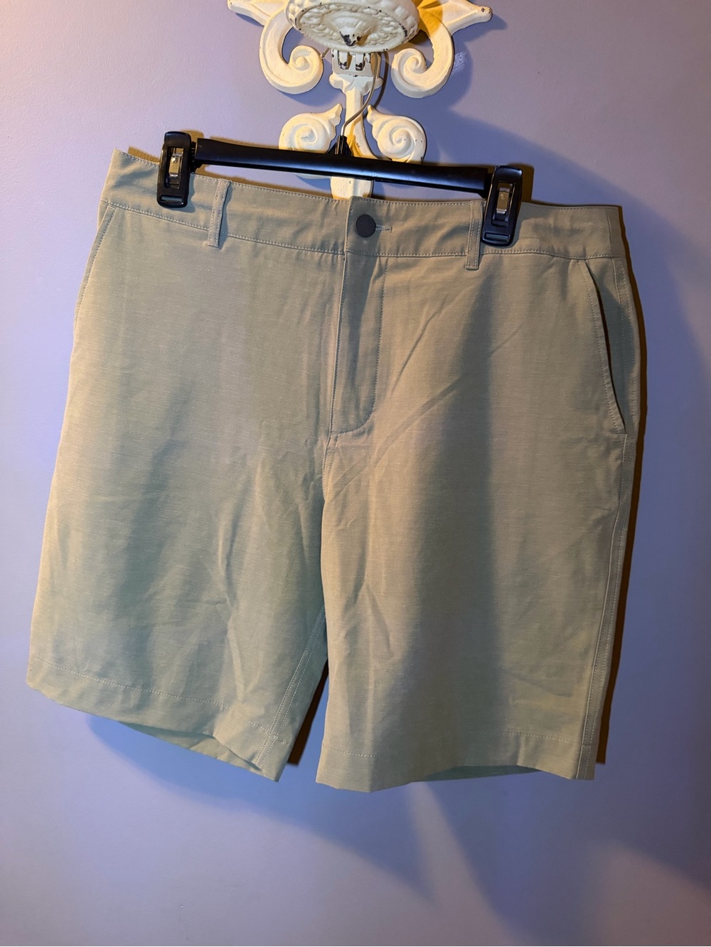 Faherty Light Olive Flat-Front Men's Shorts